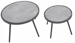 OUTDOOR Beistelltisch Set 2 tlg. grau