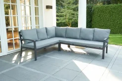 OUTDOOR Garten Speiselounge Set 4 tlg. grau