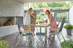 OUTDOOR Gartenhocker Edelstahl grau