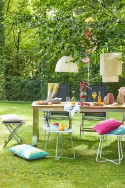 OUTDOOR Gartenhocker Edelstahl grau