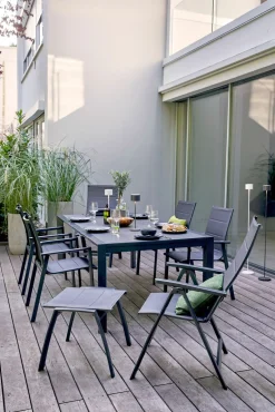 OUTDOOR Gartenhocker grau