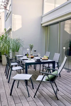 OUTDOOR Gartenhocker grau