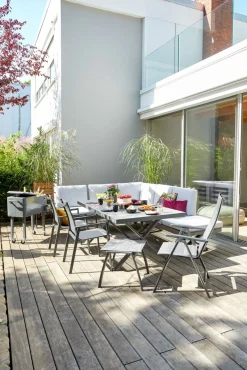 OUTDOOR Gartenhocker grau