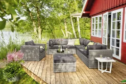 OUTDOOR Gartenhocker/Beistelltisch grau