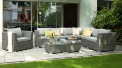 OUTDOOR Gartenhocker/Couchtischelement grau