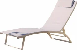 OUTDOOR Gartenliege blauweiß