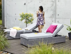 OUTDOOR Gartenliege Einzelelement grau