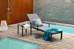 OUTDOOR Gartenliege/Sonnenliege Alu grau