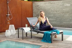 OUTDOOR Gartenliege/Sonnenliege Alu grau