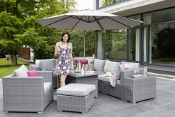 OUTDOOR Gartenlounge Eckelement grau