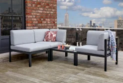 OUTDOOR Gartenlounge Eckelement grau