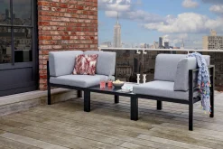 OUTDOOR Gartenlounge Eckelement grau