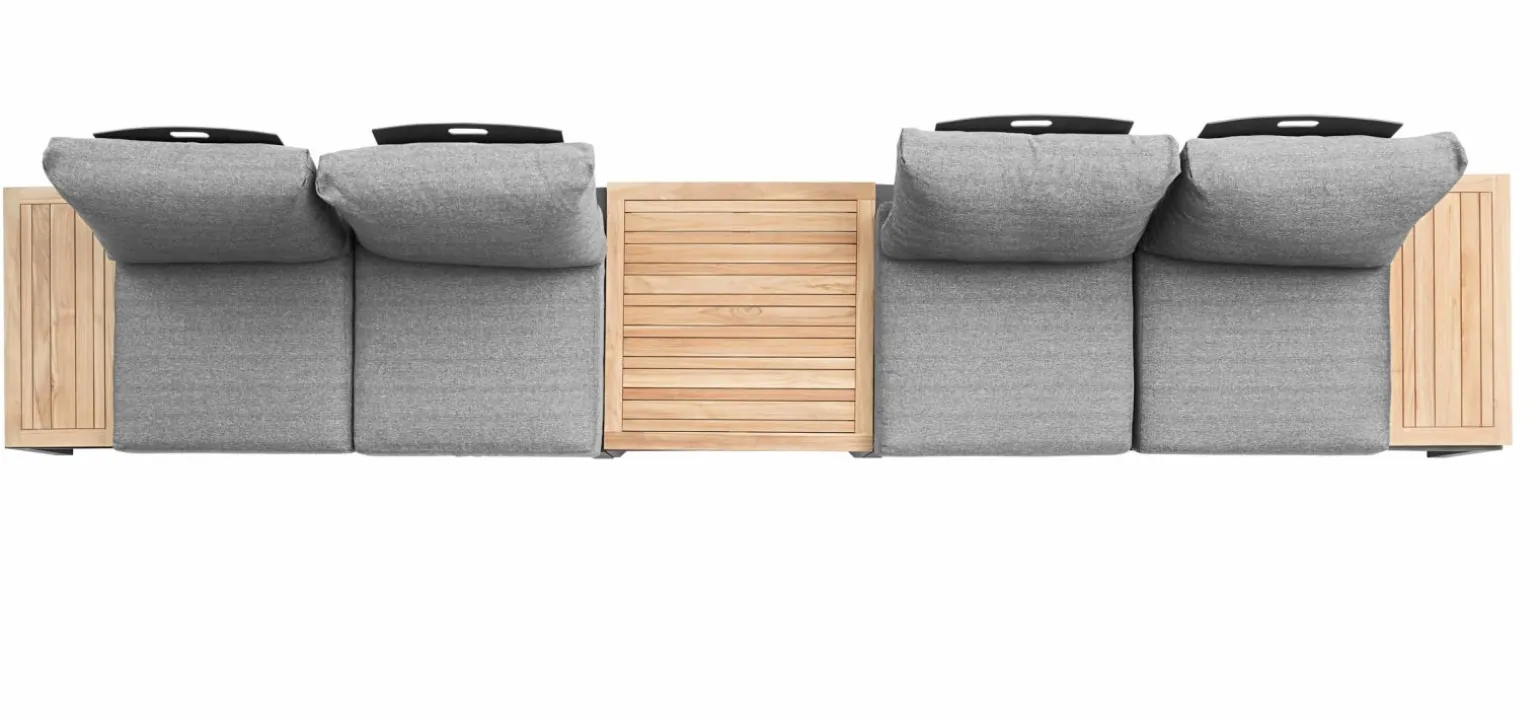 OUTDOOR Gartenlounge Outdoor Teakholz braungrau