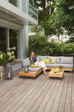 OUTDOOR Gartenlounge Set Teak massiv braun