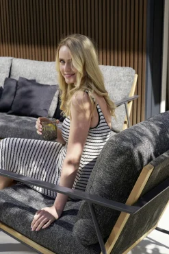 OUTDOOR Gartenlounge 4-tlg. schwarzgraubraun