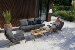 OUTDOOR Gartenlounge 4-tlg. schwarzgraubraun