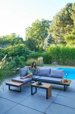 OUTDOOR Gartenlounge variabel stellbar braungrau