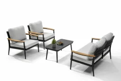 OUTDOOR Gartenlounge-Set 4 tlg. grau