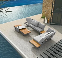 OUTDOOR Gartenlounge-Set 4 tlg. braungrau