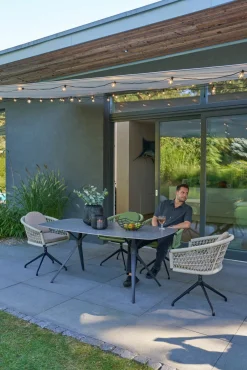 OUTDOOR Gartensessel drehbar Rope grau