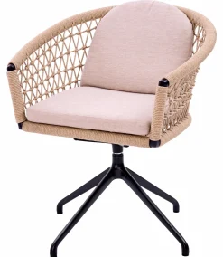 OUTDOOR Gartensessel drehbar Rope beigegrau