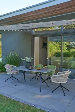 OUTDOOR Gartensessel drehbar Rope beigegrau