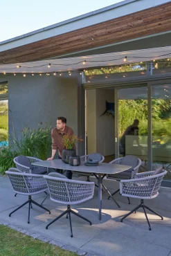 OUTDOOR Gartensessel drehbar Rope grau