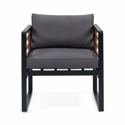 OUTDOOR Garten-Set 4 tlg. schwarzgraubraun