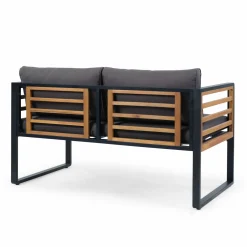 OUTDOOR Garten-Set 4 tlg. schwarzgraubraun