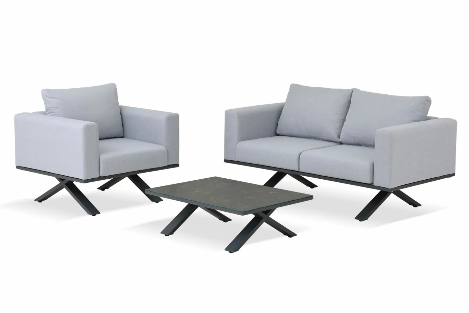 OUTDOOR Gartensofa grauweiß