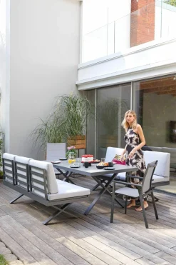 OUTDOOR Gartensofa Klappfunkt. rechts grau