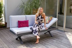 OUTDOOR Gartensofa Klappfunkt. rechts grau