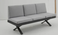 OUTDOOR Gartensofa Klappfunkt. rechts grau