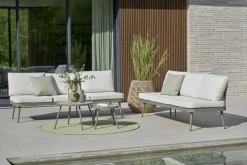 OUTDOOR Gartensofa links grünweißbeige