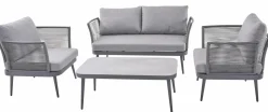 OUTDOOR Gartensofa Set 4 tlg. grau