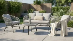 OUTDOOR Gartensofa- Set 4 tlg. grau