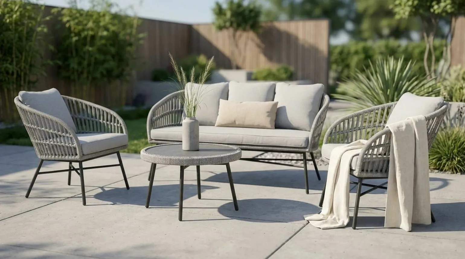 OUTDOOR Gartensofa- Set 4 tlg. grau