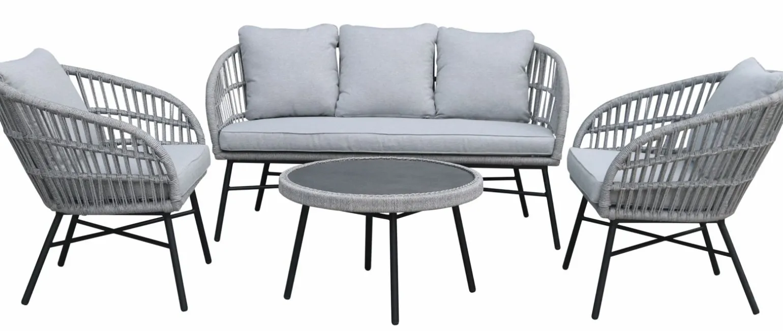 OUTDOOR Gartensofa- Set 4 tlg. grau