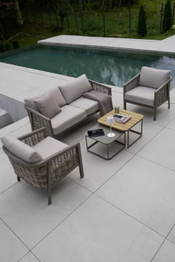 OUTDOOR Gartensofa-Set 5 tlg. braungrau