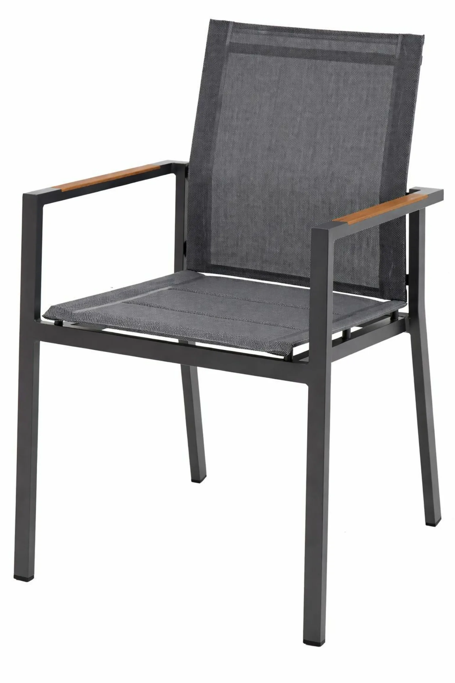 OUTDOOR Gartenstuhl Alu/Teak grau