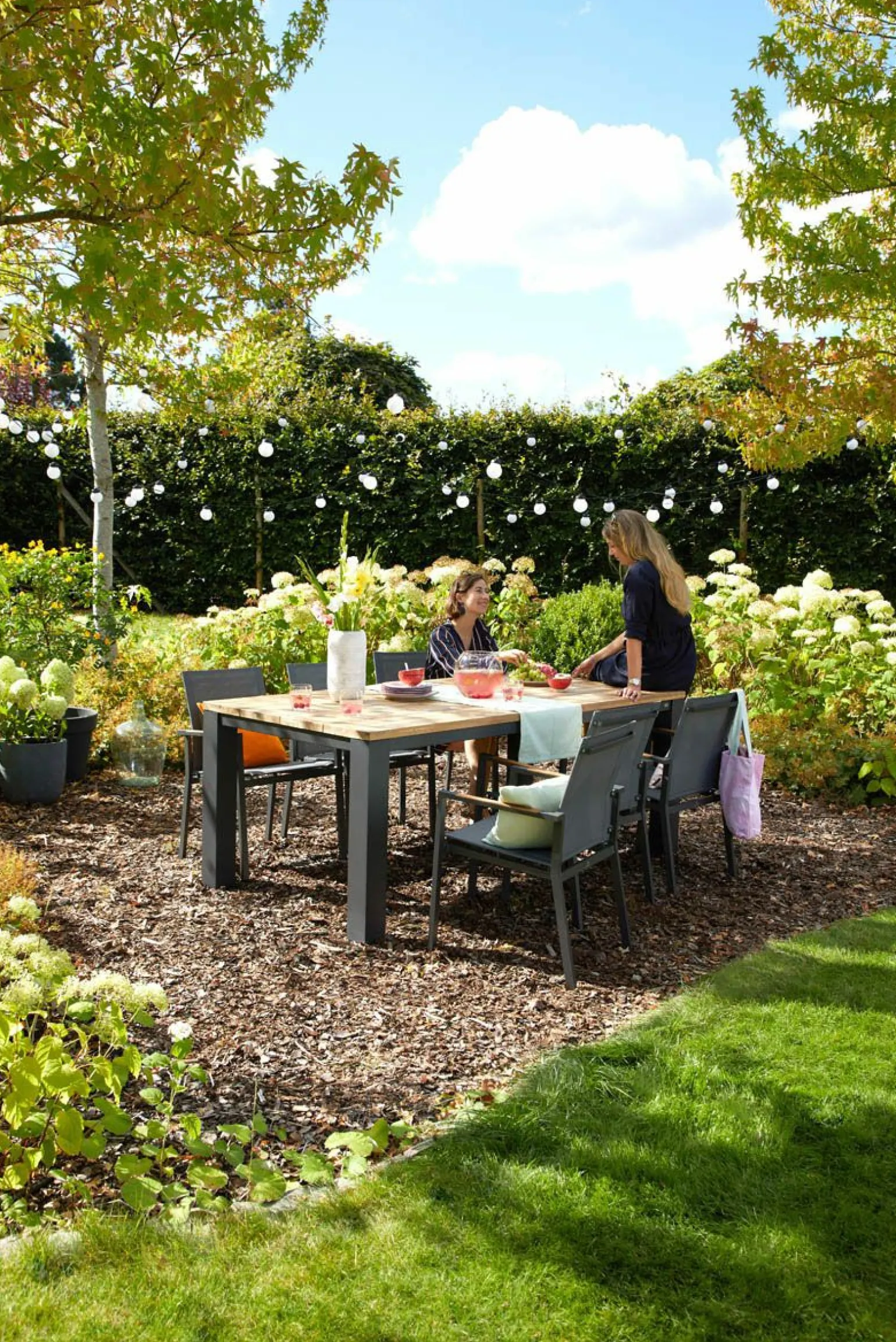 OUTDOOR Gartenstuhl Alu/Teak grau