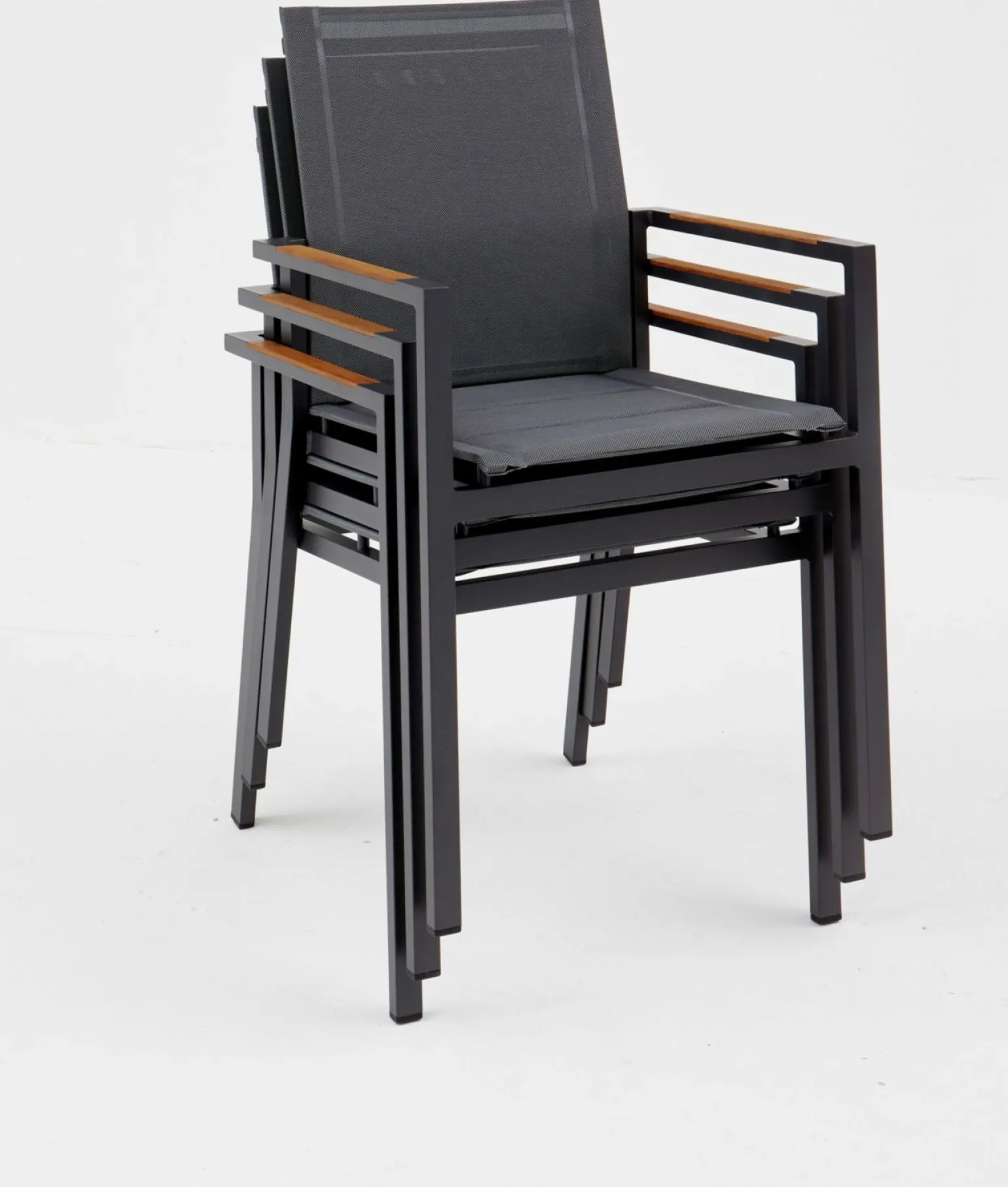 OUTDOOR Gartenstuhl Alu/Teak grau