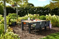 OUTDOOR Gartenstuhl Alu/Teak grau