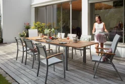 OUTDOOR Gartentisch ausziehbar grau braun