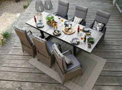 OUTDOOR Gartentisch ausziehbar Keramik grau