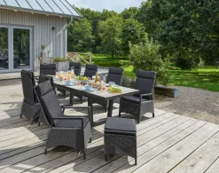 OUTDOOR Gartentisch ausziehbar Keramik braun