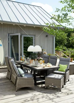 OUTDOOR Gartentisch ausziehbar Keramik braun