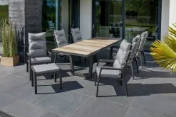 OUTDOOR Gartentisch ausziehbar Keramik braun