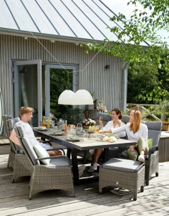 OUTDOOR Gartentisch ausziehbar Keramik braun