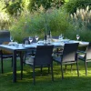 OUTDOOR Gartentisch ausziehbar HPL grausilberfarben